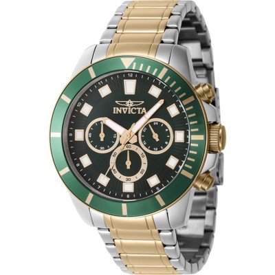 Invicta 46048 Men's Pro Diver Chronograph Green Dial Steel Watch