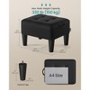 Foot Stool Ottoman with Legs - Linen-Look Fabric, 330 lb Capacity, Hidden Storage, for Living Room/Bedroom - 3 of 4