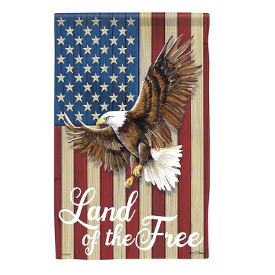 Collections Etc Patriotic Land of the Free Eagle Double Sided Garden Flag