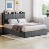 COZONY Velvet Upholstered Bed Frame with Lift-Up Storage, Metal Platform Bed with Tufted Headboard, Solid Slats, No Box Spring Needed - 3 of 4