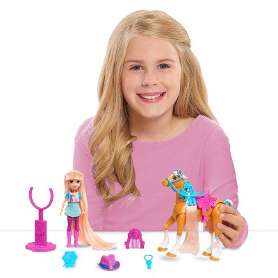 Winner's Stable Oakley & Rose Gold Doll & Horse Figure Set 11pc