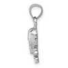 Black Bow Jewelry 14k White Gold Small Skull and Cross Bones Pendant, 8 x 19mm - 2 of 4