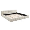 King Size Upholstered Platform Bed Frame Chenille Thick Fabric Headboard Solid Wood Slats No Box Spring Easy Assembly Living Room - 2 of 4