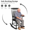 Karl Home | Elegant Black Solid Wood Patio Rocking Chair - 2 of 4