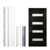 MATEERTY New Design Fiberglass Composite Door Right Hand Inswing Entrance Door Black Exterior Front Entry Doors with 4-9/16 Frame - 2 of 4