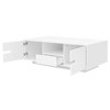 Modern High-Gloss Rectangle Coffee Table with 16-Color LED Lights, Storage Cabinets & Drawer – Stylish Center Table - 4 of 4