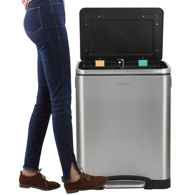 Elmo 8-Gallon Brushed Stainless Steel Kitchen Step Trash Can