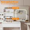 Acekool Storage Cabinet Dresser with LED Lights, Electrical Outlet, 4 Drawers & Stool, Sliding Mirror, 3 Lighting Modes - 3 of 4