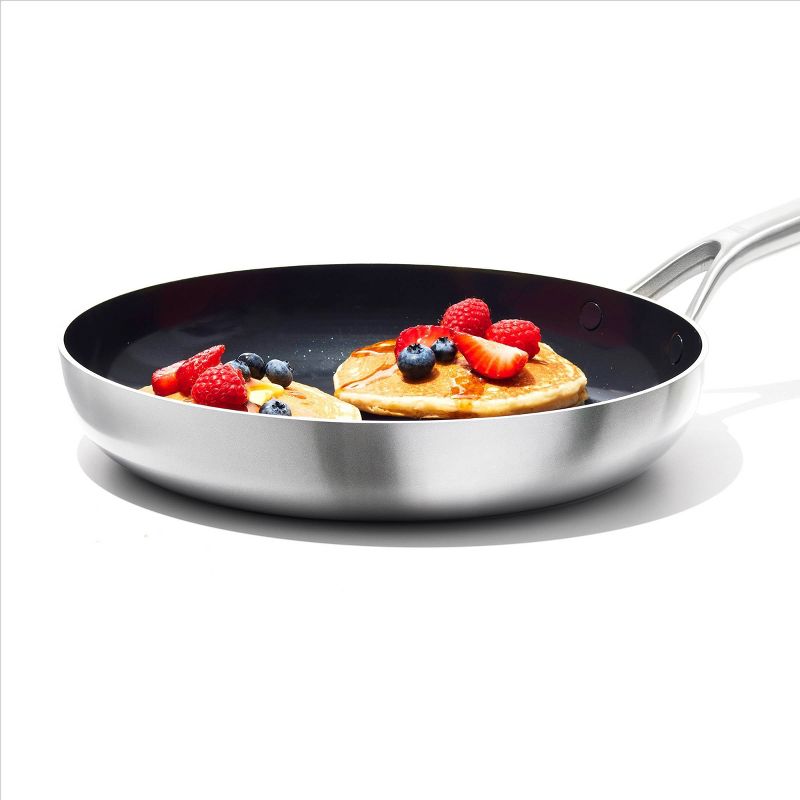 OXO 12&#34; Mira Tri-Ply Stainless Steel Non-Stick Open Frypan Silver, 4 of 9