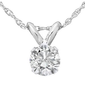 Pompeii3 1/3 Ct Diamond Solitaire Pendant Necklace in 14k White Or Yellow Gold - 1 of 4