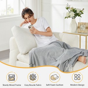 VANOMi 34.65" Boucle Chaise Lounge with Removable Pillow - 1 of 4