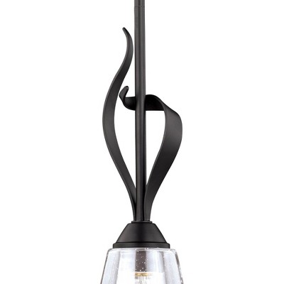 Cinta Vine-Inspired Mini Pendant with Seeded Glass in Oil Rubbed Bronze