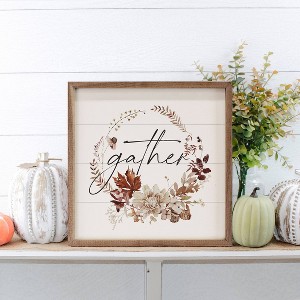 Kendrick Home Autumn Gather Wreath Wall Art - 1 of 4