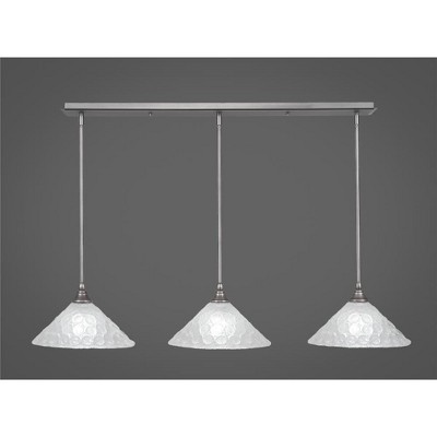 Toltec Lighting Any 3 - Light Chandelier in  Brushed Nickel with 12" Italian Bubble Shade