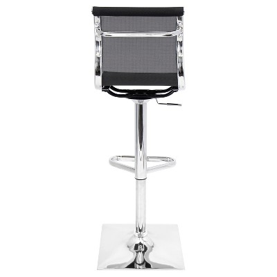 Mirage 33.25" Adjustable Swivel Metal Bar Stool in Matte Black