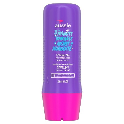 Aussie 3 Minute Miracle Moist Detangling Deep Conditioner Treatment with Avocado Oil, 8 FL OZ, Paraben and Sulfate Free