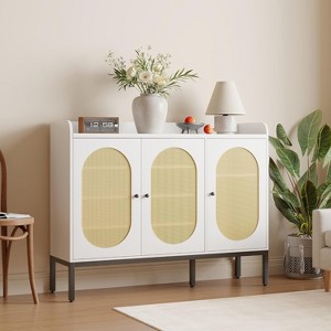Coucheta Rattan Shoe Cabinet - 6-Tier 3-Door Storage with Adjustable Shelves - 1 of 4