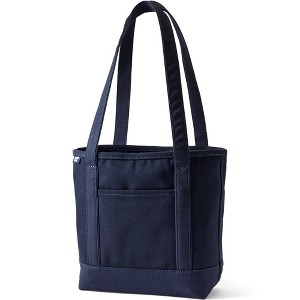 Lands' End Open Top Long Handle Canvas Tote Bag - 1 of 4