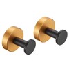 Round Base Wall Hanging Towel Hook with Screws- Brushed Gold Coat Hook, 2 Pack, for Entry Shoe Cabinet, Wardrobe Bathroom Bedroom Furniture Hardware - 2 of 4