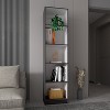 Vynxaria Matt Gray and White 5-Shelf Slim Bookshelf for Contemporary Spaces - 3 of 4