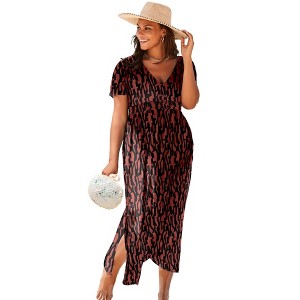 Swimsuits for All Women's Plus Size Pack N' Go Wrinkle-Resistant Maxi Cover Up Dress - 1 of 4