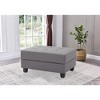 Passion Furniture Nyla Gray Faux Leather Upholstered Storage Ottoman - 4 of 4