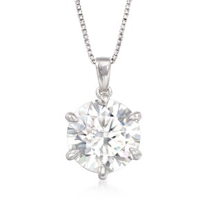 Ross-Simons 4.00 Carat Moissanite Solitaire Pendant Necklace in Sterling Silver - 1 of 4