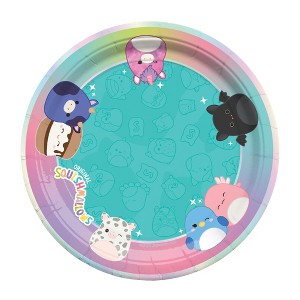 Treasures Gifted Squishmallows Dessert Plates 7in - Disposable Paper Plates - Squishmallows Birthday Party Supplies - 1 of 4