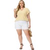 Agnes Orinda Women's Plus Size V Neck Eyelet Short Sleeve Casual Trendy Blouses - 3 of 4