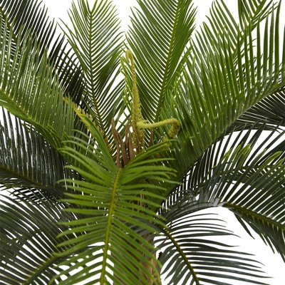 Elegant Silk Topiary Cycas in Decorative Planter, 40" Tall