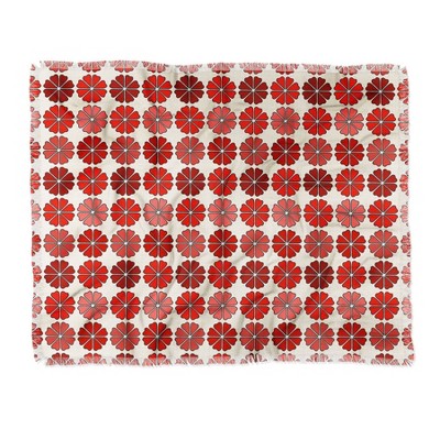 50"x60" Holli Zollinger Decoflower Woven Throw Blanket Red - Deny Designs