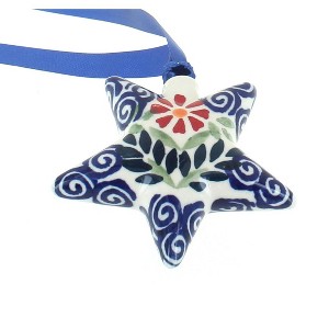 Blue Rose Polish Pottery K076 Manufaktura Star Ornament - 1 of 2
