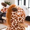 Mshliw Kids Plush Rocking Horse Giraffe Ride-On Toy with Music, Safety Belt, Soft Seat & Wooden Base, for Toddlers 18 Months and Up, Halloween gift - 4 of 4