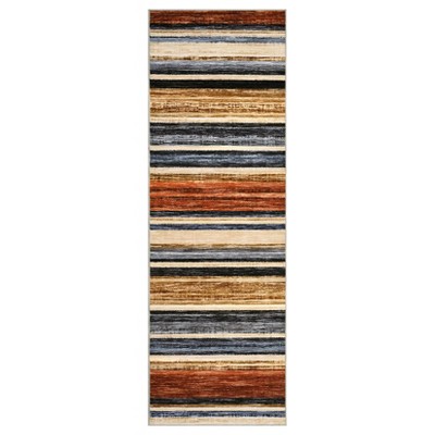 Machine Washable Indoor Modern Geometric Area Rugs with Stripped Lines, Soft Non Slip Floor Carpet for Home Office