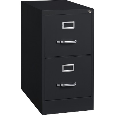 Lorell 2-Drawer Vertical File w/ Lock 15"x25"x28-3/8" Black 60653