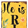 HomeRoots 36" Yellow And Black Solid Wood He is Risen Easter Wreath Porch Sign - 4 of 4