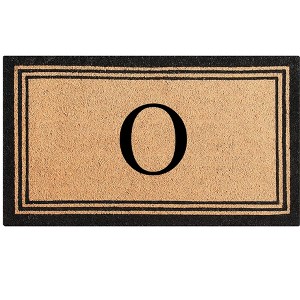 A1HC Natural Coir and PVC Backing Classic Border Monogrammed Door Mat, Anti-Shed Entry Doormat - 1 of 4