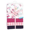 Hudson Baby Infant Girl Cotton Flannel Receiving Blankets, Butterfly Floral, One Size - 2 of 4