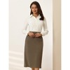 INSPIRE CHIC Women's High Waist Split Back Work Midi Pencil Skirt - 2 of 4