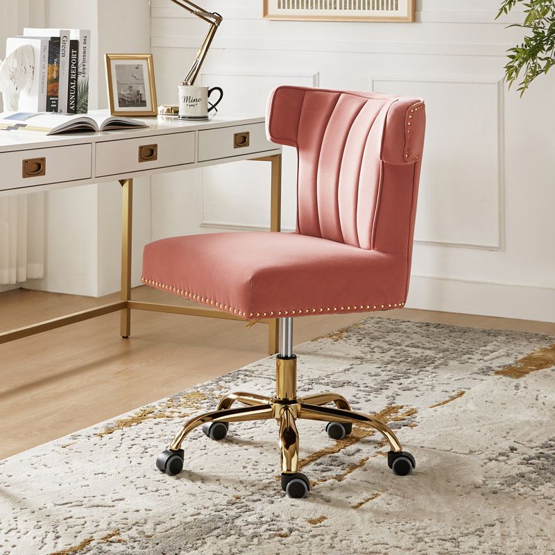 Puvis Upholstered Task Desk Chair Adjustable Swivel Home Office Chair  | Karat Home, 6 of 12