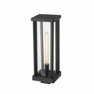 Glenwood Black Aluminum and Glass Outdoor Post Light