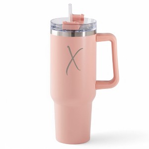 Personalization Mall Your Initial Engraved 40 oz Stainless Steel Tumbler Peach - 1 of 2