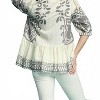 Women's Tassel Tie Abstract Border Print Top - umgee - 3 of 4