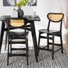 Baxton Studio Hesper Wood and Rattan 2pc Counter Height Barstool Set Dark Brown/Light Brown: 24" Fixed Seat, Rubberwood Frame - 3 of 4