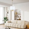 PAKOKULA 4-Light Gold Drum Chandelier with White Fabric Shade - 4 of 4