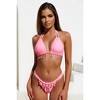 Moda Minx Golden Goddess 'Candy Pink' Selene Double Strap Triangle Crystal Bikini Top - 4 of 4