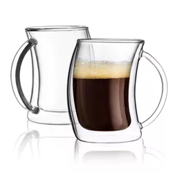 JoyJolt Caleo Collection Double Wall - Set of 2 - Insulated Glasses Espresso Cups - 5-Ounces