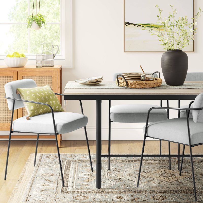 Smyth Metal Frame Upholstered Dining Chair Gray - Threshold&#8482;, 3 of 9