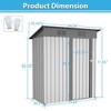 5x3 FT Outdoor Storage Shed, Lockable Doors & Ventilation – Waterproof Tool Shed for Bike, Lawnmower, Garbage Can – Backyard, Patio & Garage Storage - 2 of 4