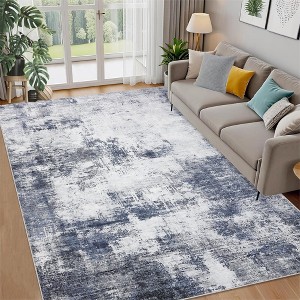 Area Rug, Home Decor Washable Non Slip Modern Abstract Rug - Low Pile Non Shedding Stain Resistant Folding Floor Cover - 1 of 4